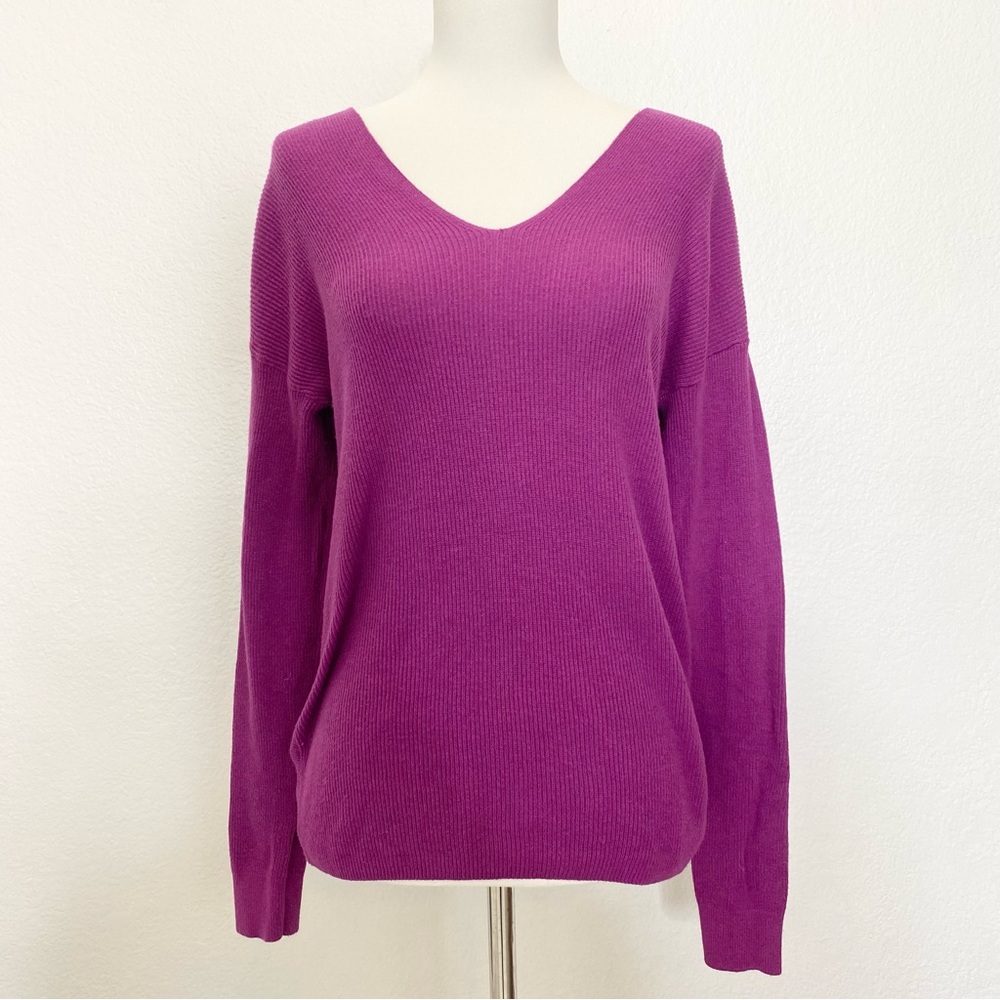 Purple Back Twist Sweater
